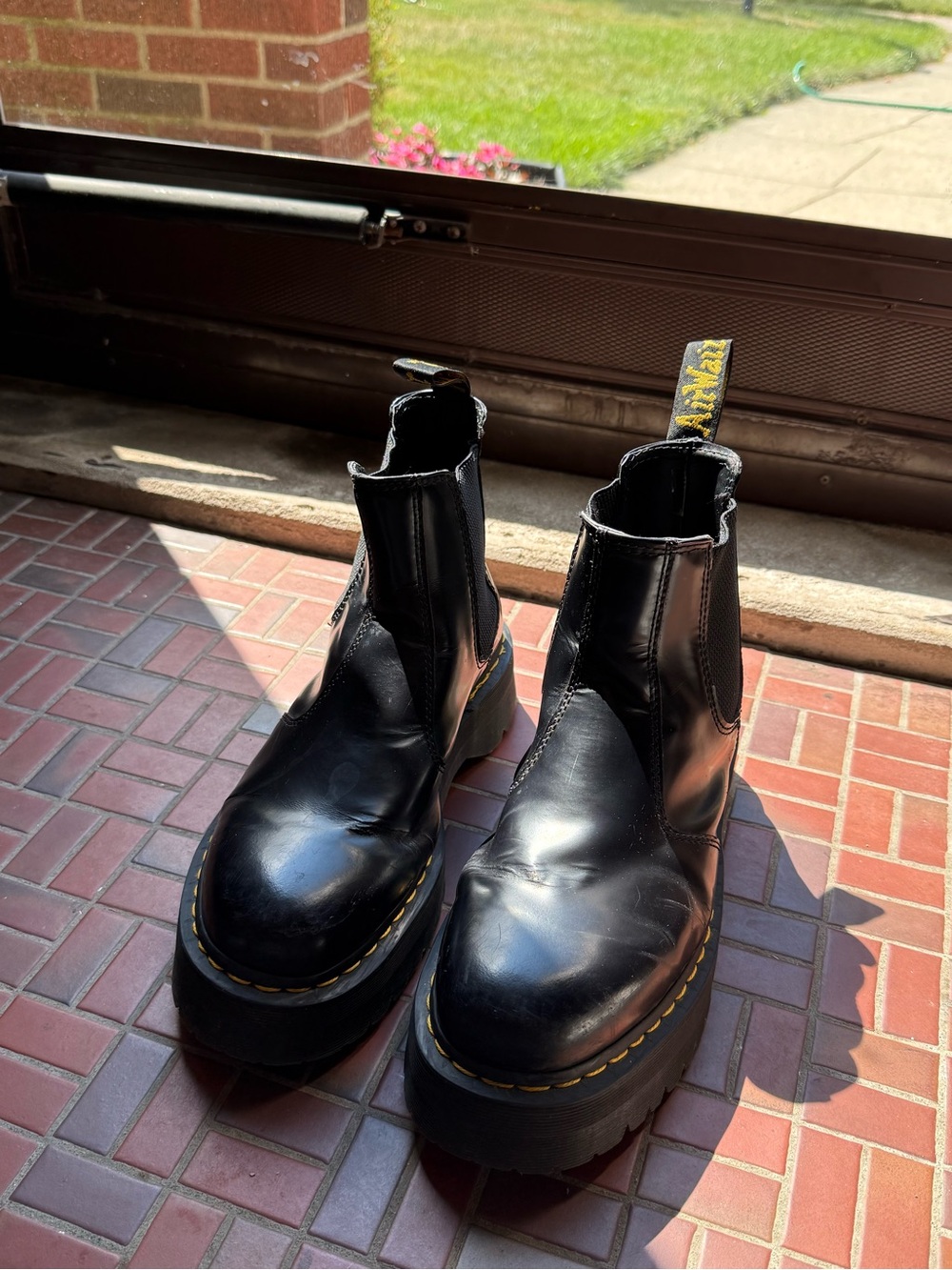 Dr. Martens Black Leather Platform Chelsea Boots-2976, women’s US 11